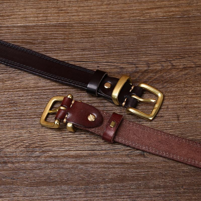 Retro primul strat din piele de vacă ață de cusut centura femeii cataramă din cupru pur cataramă cap cataramă cupru cataramă centura