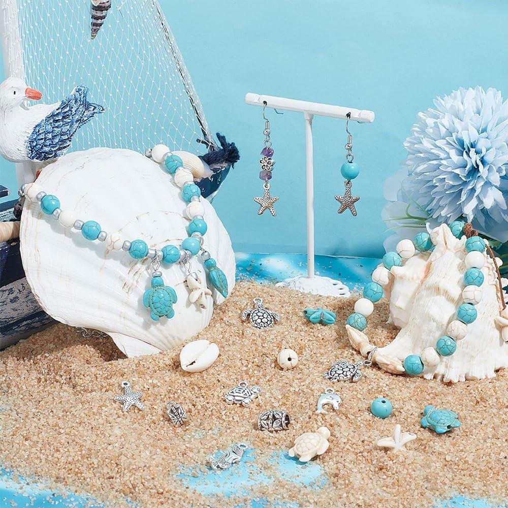 100pcs Turquoise Sea Turtle Zhuhai Star Bead Colorful Marine Life Bead Craft Bead Jewelry Making Bracelet Necklace Foot Chain DIY Supplies