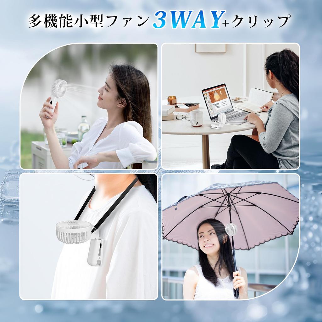 Boleve Portable Fan with Parasol Latest High Quiet Portable Fan with or Neck 3 Airflow Fast Portable Mini Heatstroke Heat Fireworks Day Japanese