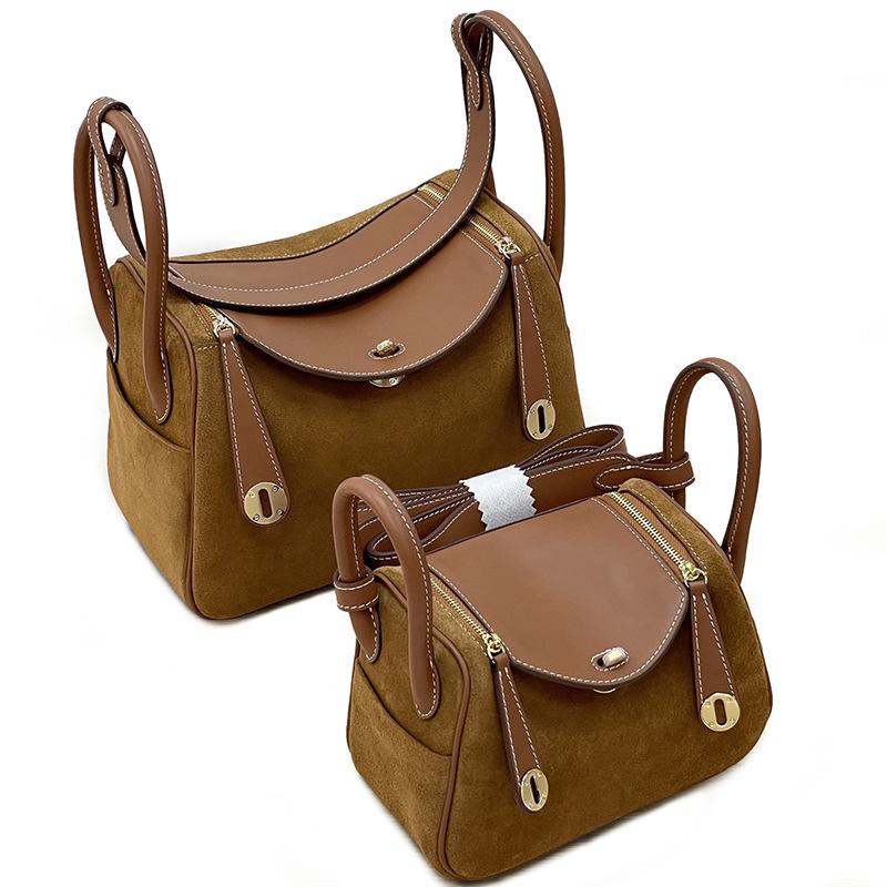 Popular matte cowhide LD bag women's high-end leather handbag commuter shoulder messenger bag