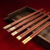 5Pairs High Quality Red Sandalwood Chopsticks Set Chinese Style Non-lacquered Non-wax Solid Wood Family Hotel Chopstick Set