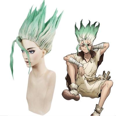 HAIRJOY Anime Dr.Stone Ishigami Senkuu Cosplay Paruka Krátká Zelená Směs Syntetických Vlasů