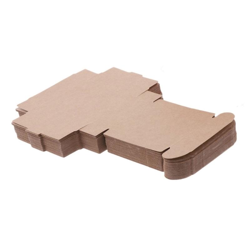 50pcs Kraft Paper Wrapping Box Multipurpose Household DIY Crafts Supplies for Festival Holiday Birthday Party Gift