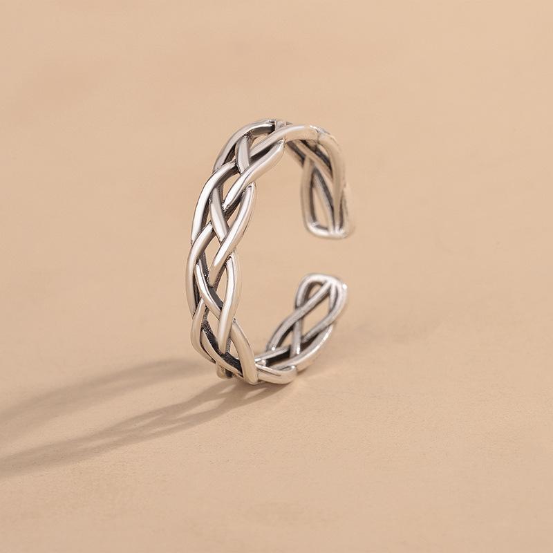 

925 Sterling Silver Hollow out Crossing Adjustable Rings For Women Elegant Luxury Jewelry Ladies Accessories Money 925 Jewellery