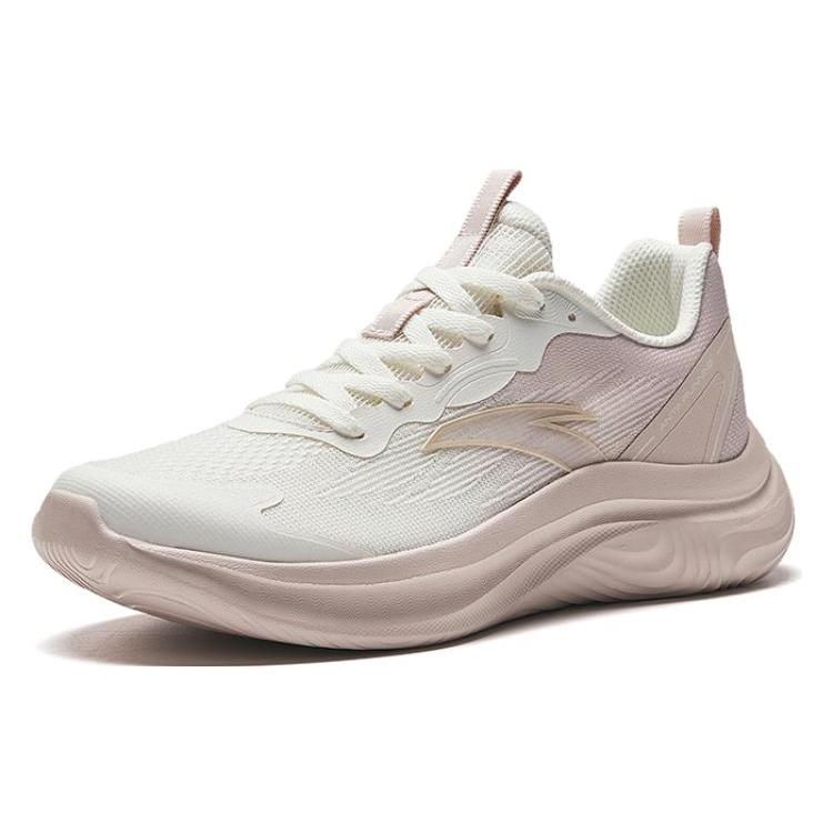 New Anta Lingyun Anti Slip Wear Resistant Low Top Running Shoes Women's Ivory White Powder 922335550-2