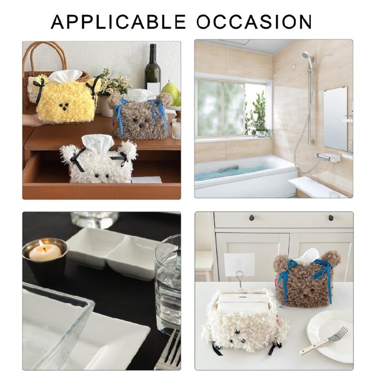 Fun and Soft Plush Dog Tissue Box Plush Doggy Tissue Box Organizers Elegant Tissue Container Portable Paper Holder