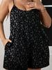 Tuta a pantalone corta in maglia nera floreale taglie forti - Moda estiva per donna