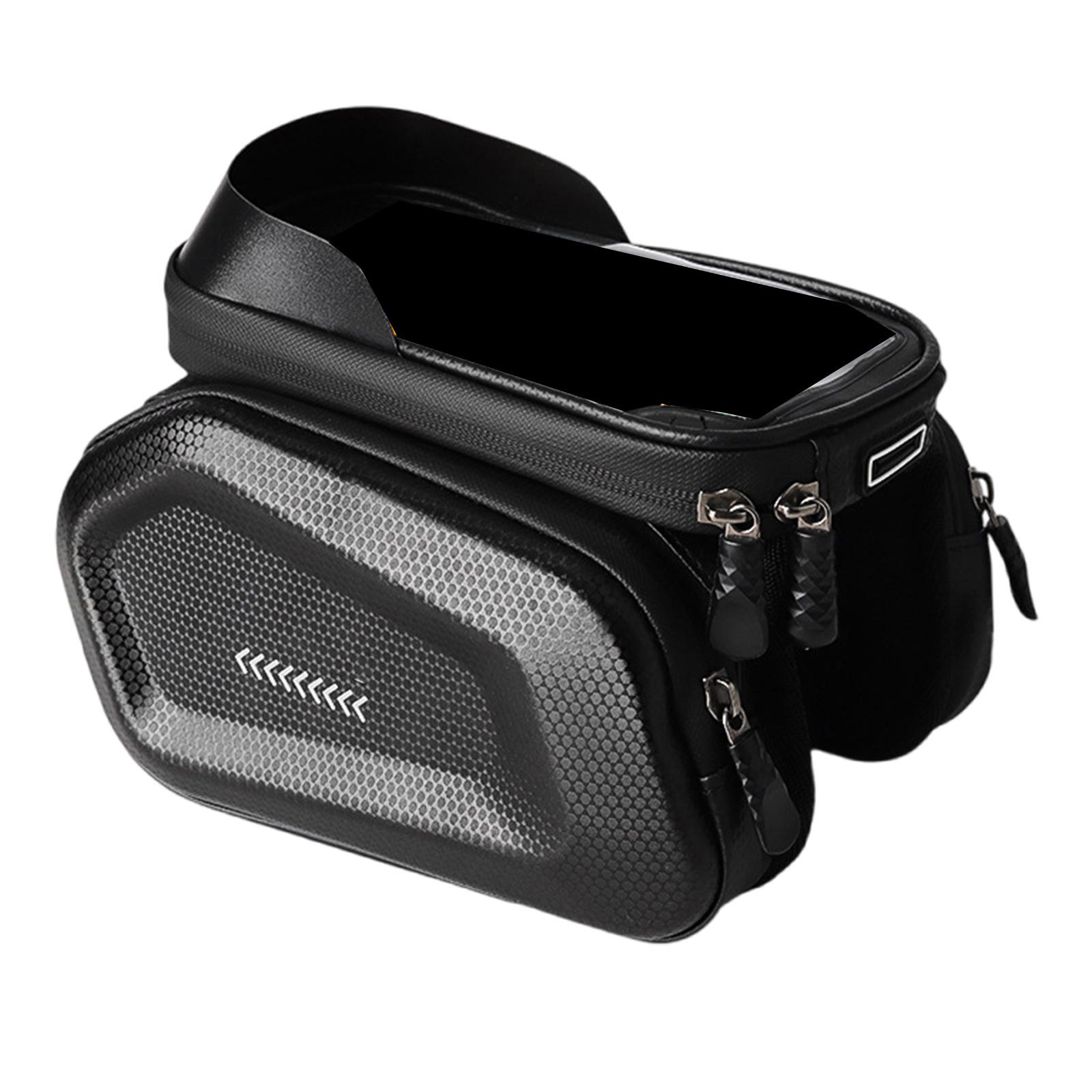 

Cell Phone Bag Holder Handlebar Bag with Touch Screens Mountain Bike Front Top Tube Pouches Pannier Phone Mount Holder 1