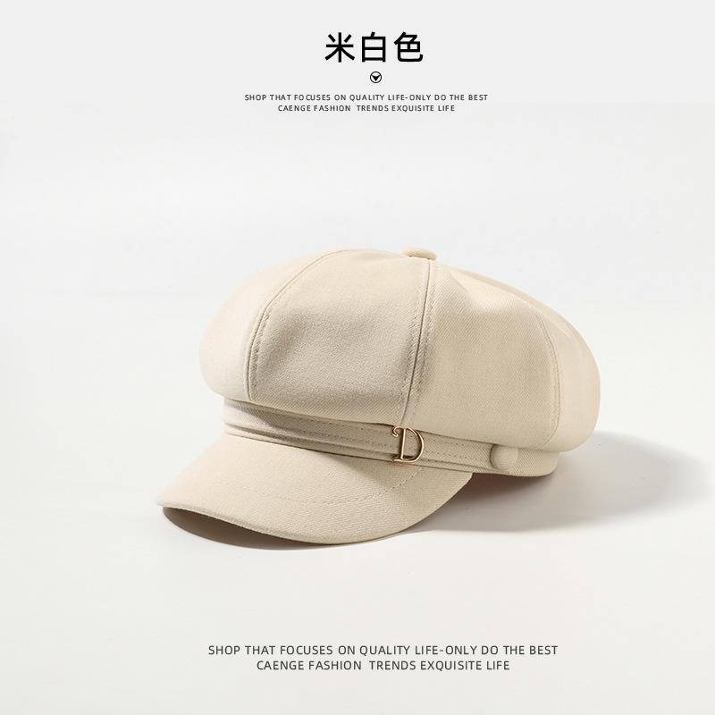 Autumn and winter hat women's literary and retro octagonal hat fashion versatile duck tongue beret painter hat