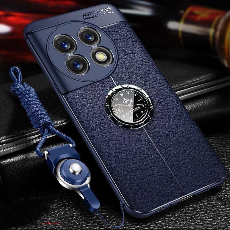 Magnetische Hülle für Oneplus 11 11R Ace 2 Pro 5G Halterungsring Handyhülle für One Plus ACE2 11 TPU Weiches Leder Stoßfester Bumper