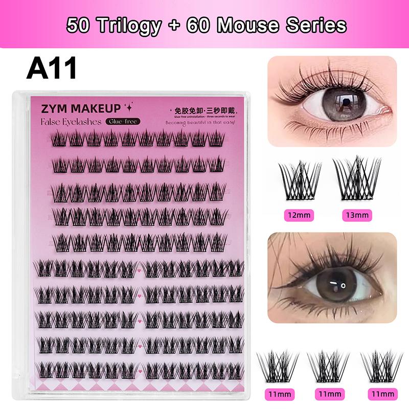 1 Box Self Adhesive Eyelash,Pre Glued Eyelash,Cluster Eyelash,No Need Glue,Easy To Put On, Diy Eyelash Extension