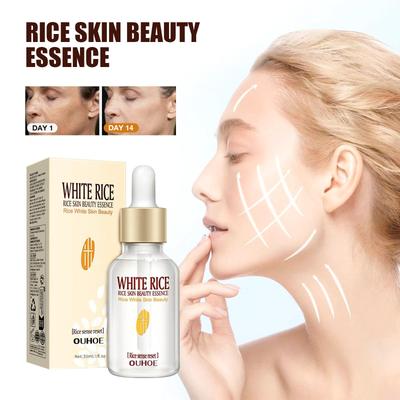 White Rice Face Serum Shrink Pores Brightening Whitening Cream Anti Aging Lines and Wrinkles for Glowing Skin Firm Care Essence