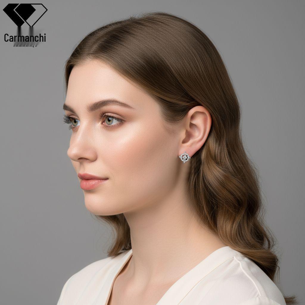 KEE-30 Celtic Knot Stud Earrings for Women - 925 Silver Needle, Light Luxury, High-End Feel