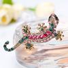 Vintage Alloy Lizard Brooch With Rhinestones For Men And Women Decorative Accessory