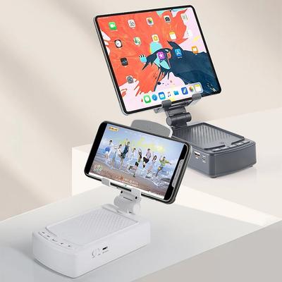Handy-Ständer mit kabellosem Bluetooth-Lautsprecher, teleskopartig faltbarer Tablet-Handyhalter, Unterstützung für Home-Audio