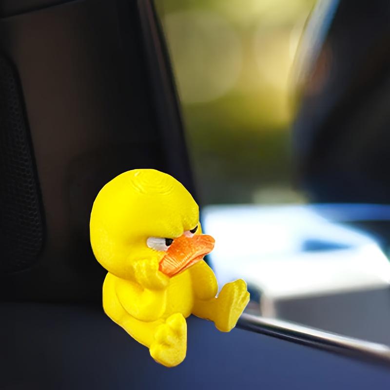 1/2pcs Angry Yellow Duck Statue - Expressive Grumpy Duck with Big Eyes & Beak,Durable Plastic Indoor/Outdoor Decoration for Home