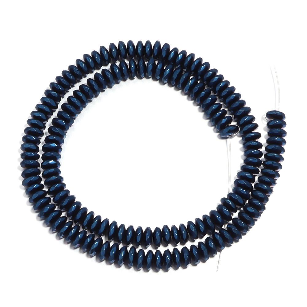 1 Strand Black Hematite Natural Stone Faceted Beads Gold Color Abacus Shaped Spaced Beads For DIY Bracelet Necklace Accessories