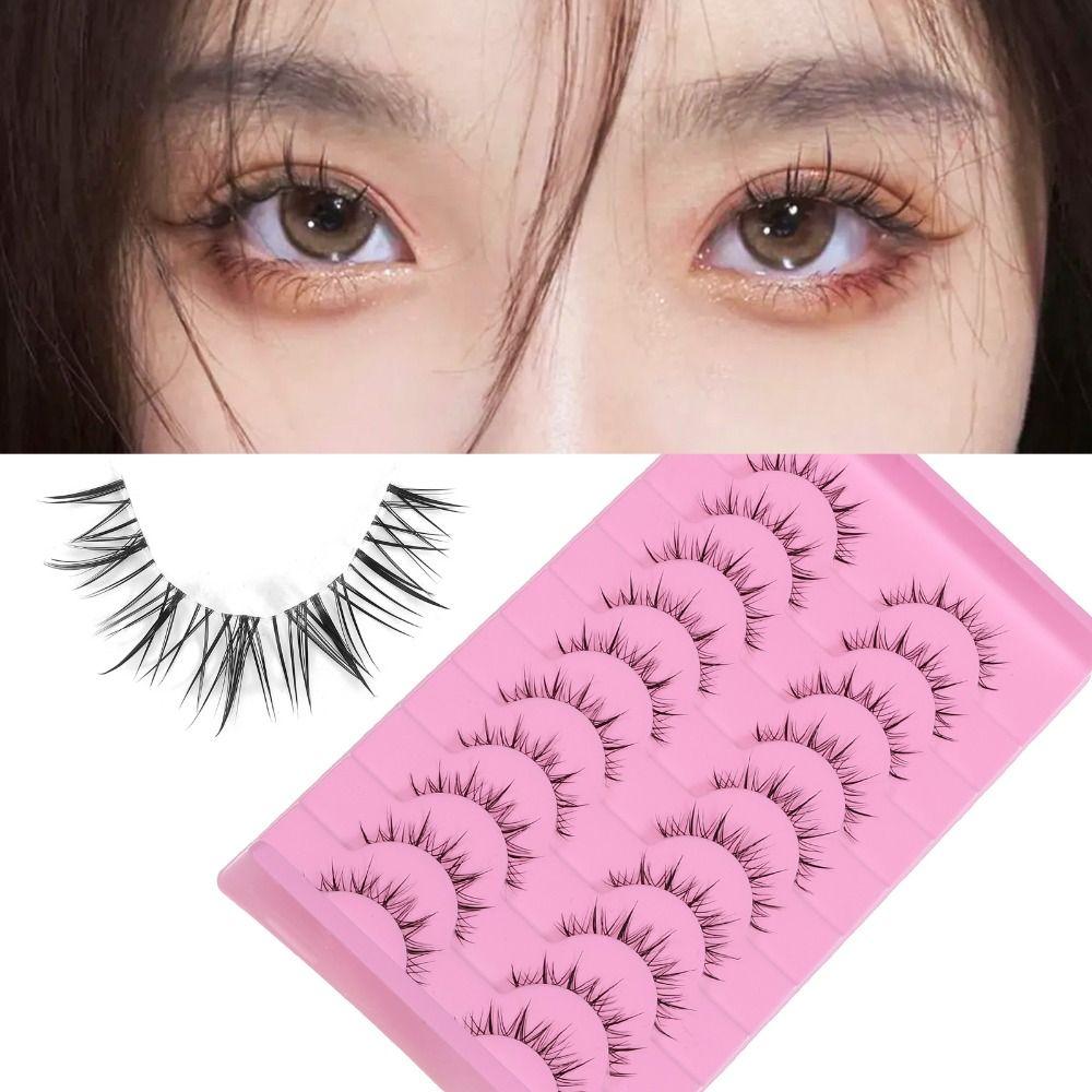 

Ресницы для косплея Искусственные норковые ресницы Естественный вид Тонкие ресницы манги Прозрачная полоса Лисьий глаз Накладные ресницы