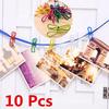 10 PCS Clothes clamp 5pcs metal binder clips clothespin sealing clamp craft photo office bookmarks