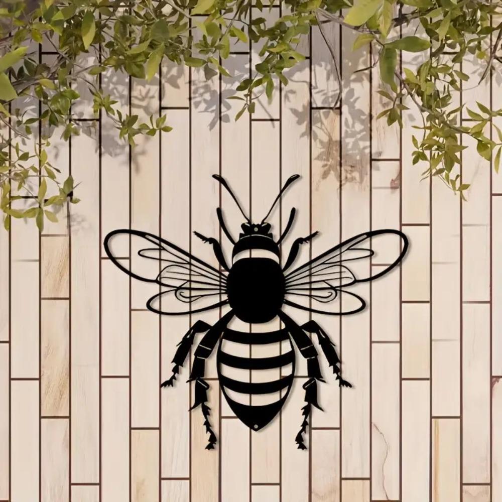 Metal Wall Art Bee, Iron Outdoor Sculpture, Garden Balcony Living Room Indoor Home Decor