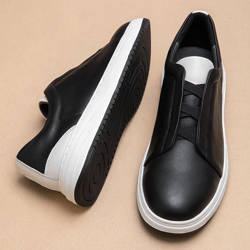 Men'S Shoes Round Head Leather Board Shoes British Business Men'S Leather Shoes Fashion Trend Casual Sports Shoes One Pedal