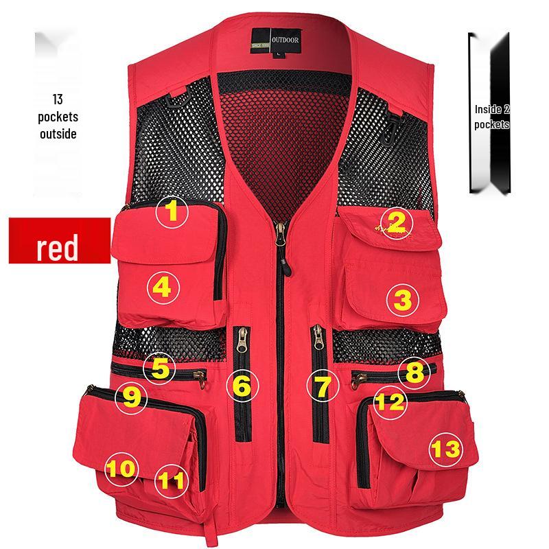 Men's Breathable Mesh Sleeveless Vest - Outdoor Summer Workwear with Custom Print Option