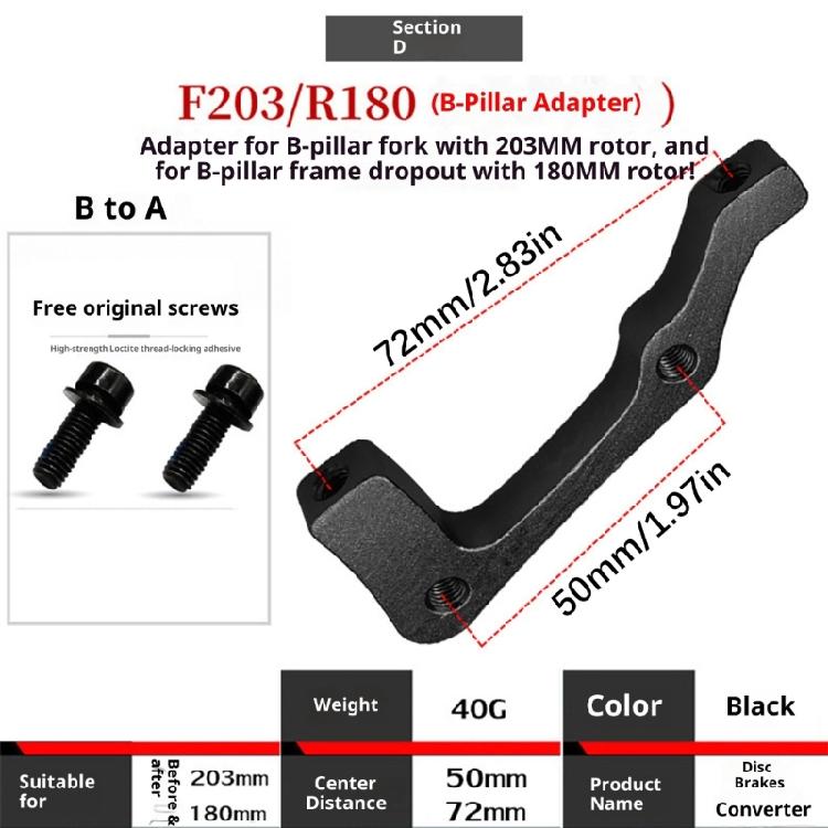 Light Weight Aluminum Alloy Front Rear Mountain Bikes Disc Brake Adapter 160mm To 180/203mm Bikes Brake Calipers Adapter