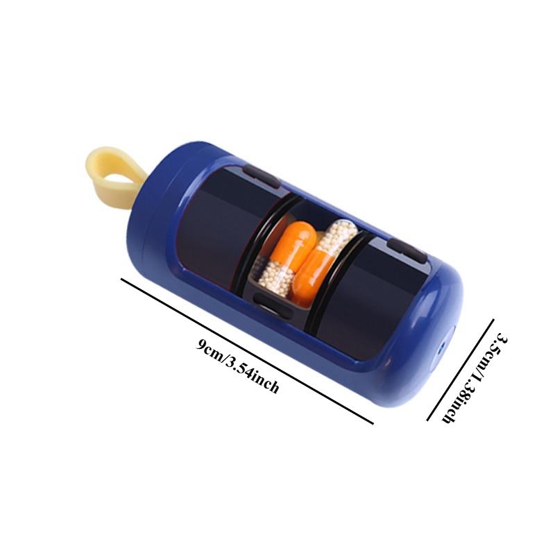 Portable Mini Medicine Sealed Box, 3-bedroom Pill Storage Box, Large Capacity, Medicine Box Keychain