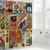 Vintage Cartoon Car Shower Curtain Retro Automobile Theme Bathroom Decor Fabric Panel With Hooks Washable Home Accessory