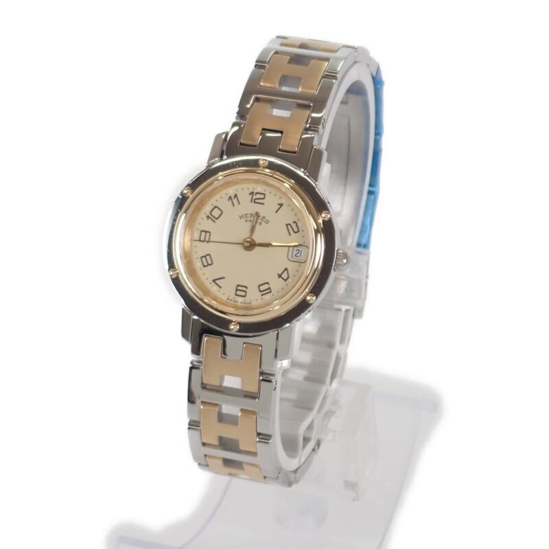 HERMES  CL4.220  Watches Stainless Steel/Gold Plated Women IvoryDial