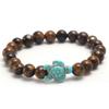 Geometric Turquoise And Lava Stone Beaded Bracelets For Men Women Gift