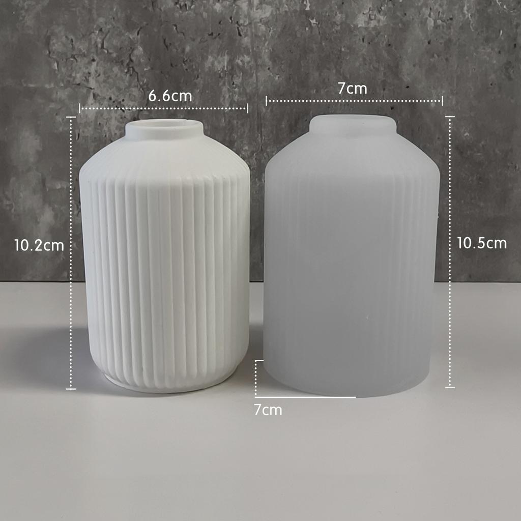 Stripes Vase Silicone Mold DIY Gypsum Vase 3D Ornaments Molds Epoxy Plaster Concrete Flower Pot Mould Gardening Decoration