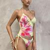 European American Cross-Border Fashion Print Tankini Lace-up Women's Swimsuit