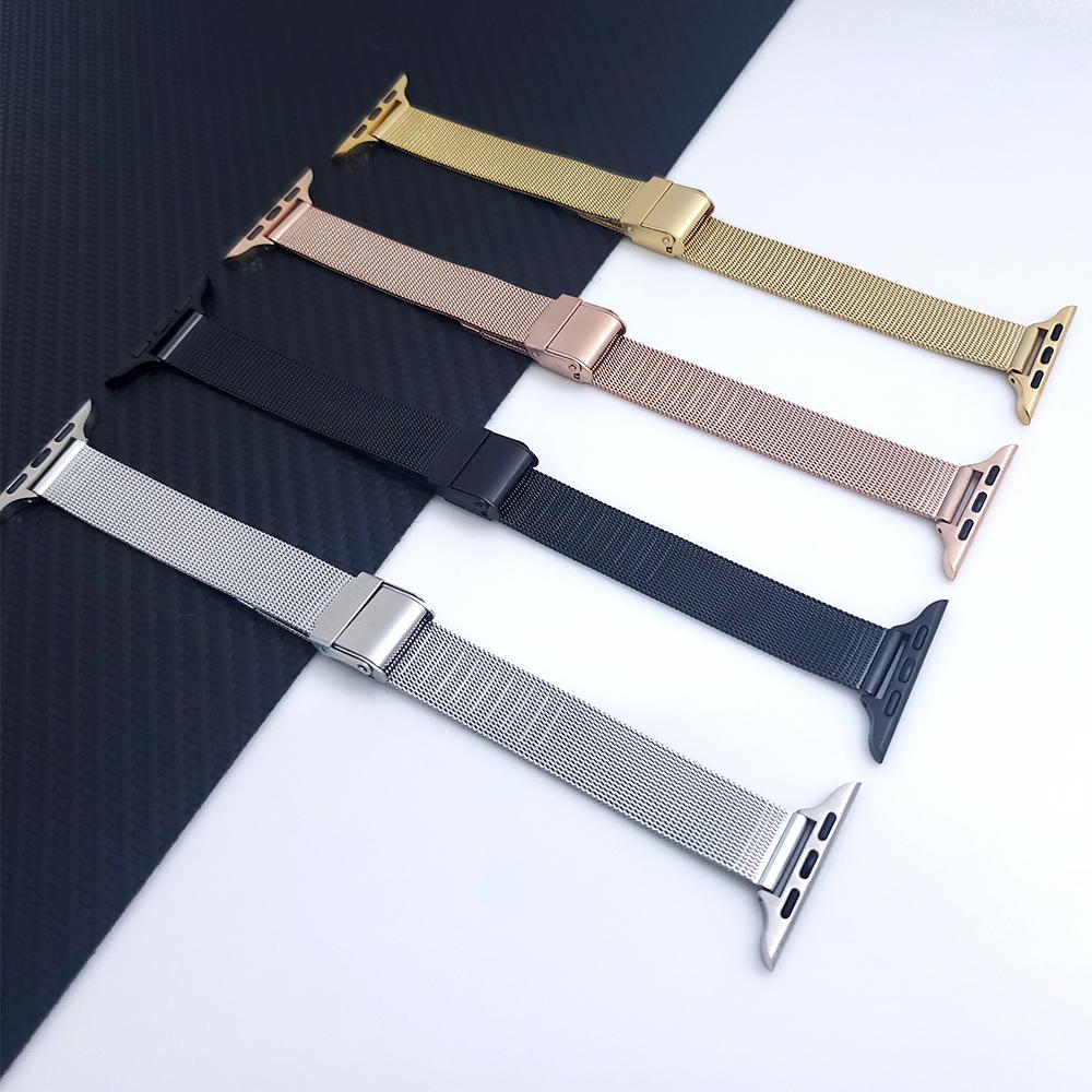 Slim Metal Stainless Steel Bracelet For Apple Watch Series 6 SE 5 Strap Band For iWatch 40mm 38mm 44mm 42mm Women Mesh Watchband