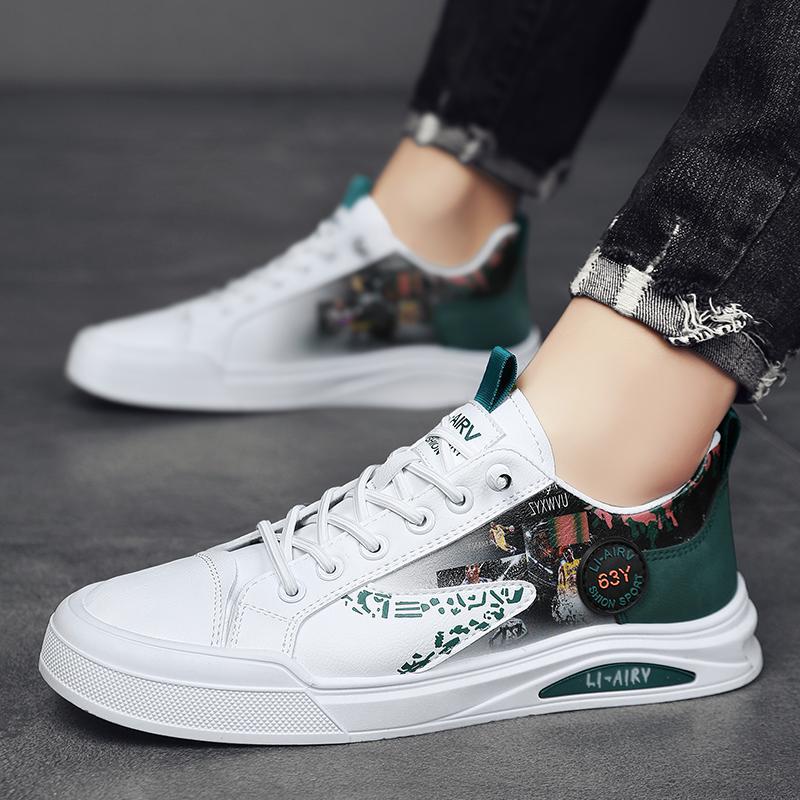 

Little white shoes men s 2025 new men s shoes autumn low-top trend versatile casual board shoes leather surface waterproof Korean version leather shoe 44