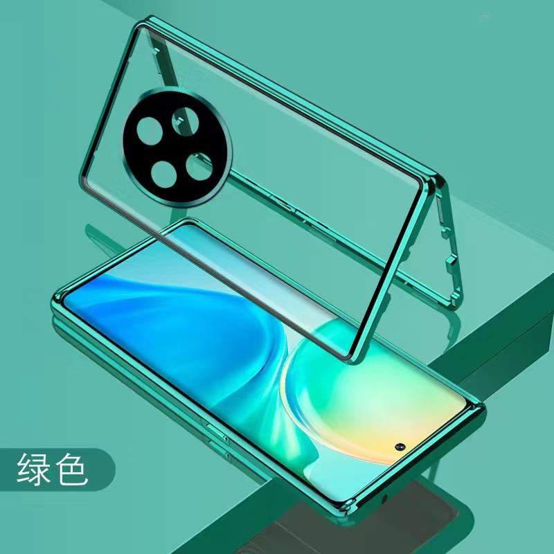 360 Full Case For Oppo Reno 12F 5G Case Double Sided Magnetic Adsorption Metal Tempering Glass Protection Cover For Reno12 FS