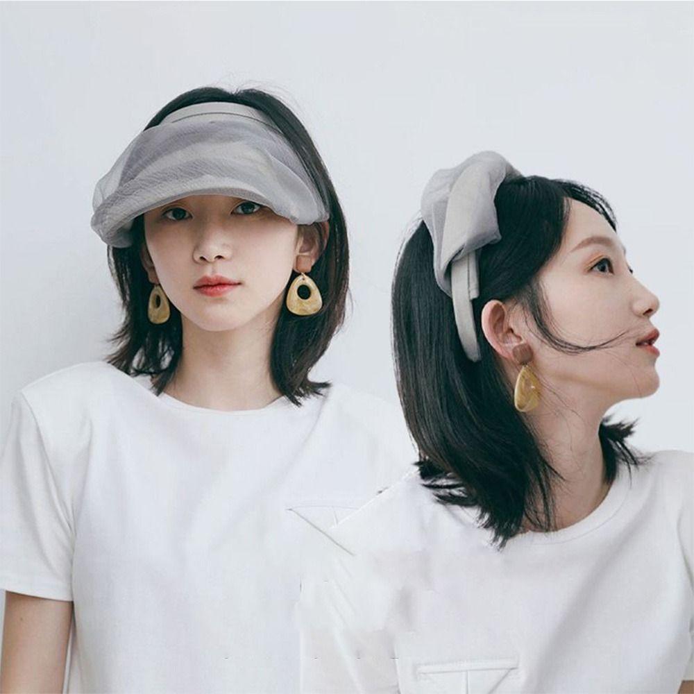 

Foldable Sunshade Hat Large Brim Sunscreen Hat New Empty Top Sun Hat бежевий