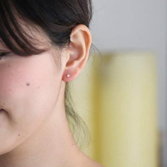 diamond K10 pink gold earrings 111146153111 4℃ (Yondo Sea) 0.05ct (PG)