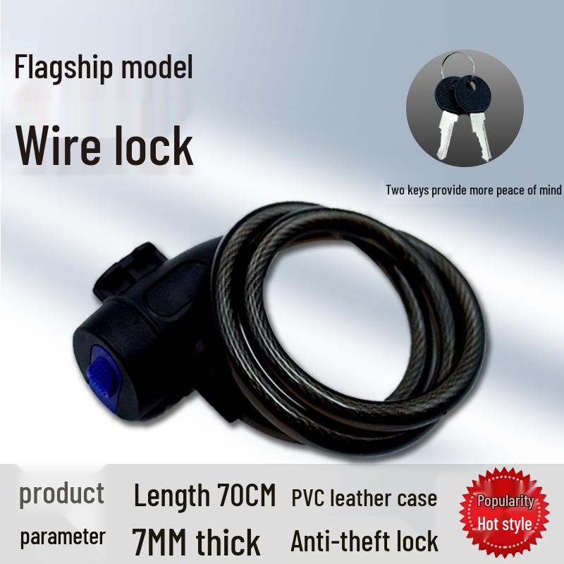 

Mountain Bike Anti-Theft Combination Lock - Portable Chain and Steel Cable for Bicycles and Electric Vehicles