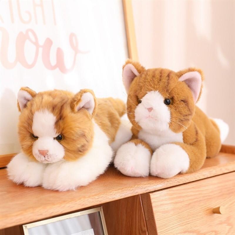 Fluffy Pomeranian Plush Toy Cat Doll Car Ornament Cute Kitten Pillow Pacifying Doll