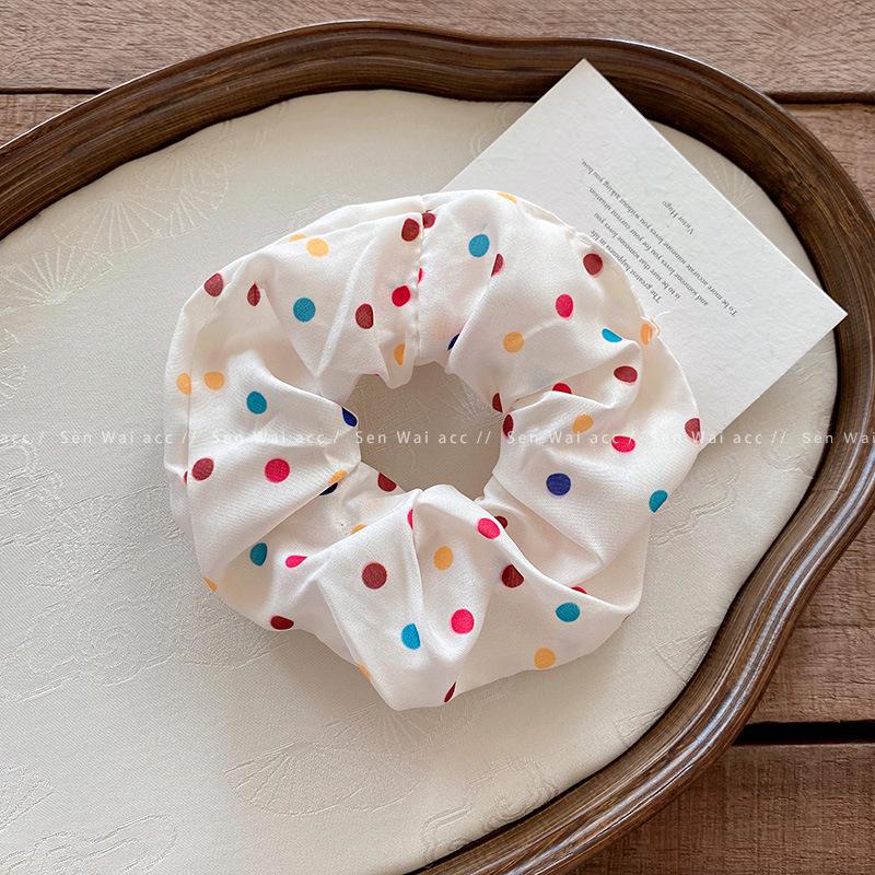 Розовая бантом в горошек большая кишка резинка для волос женская сладкая шарик голова резинка для волос милый голова