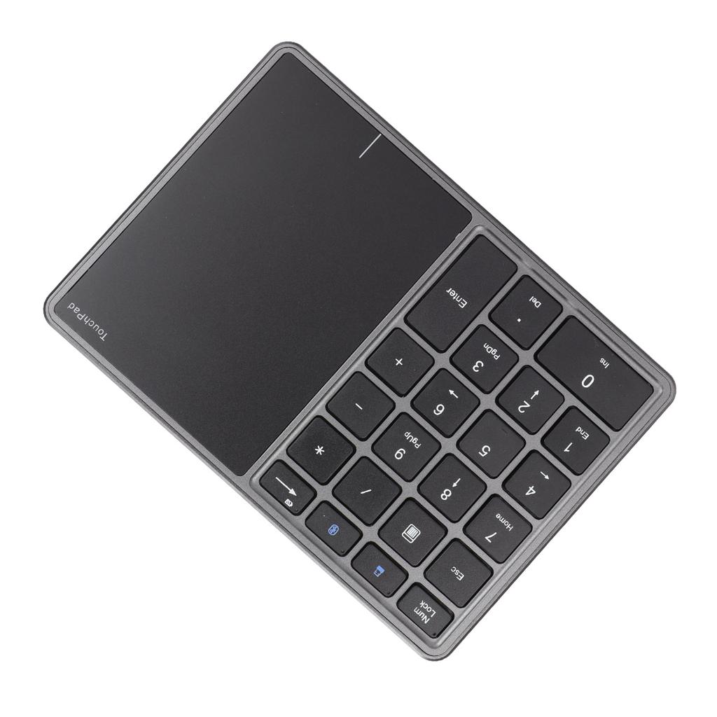 Wireless Numeric Keypad 2.4G Ergonomic 7.5 Degree Angle 10m Receiving Type C Port 22 Keys Number Keypad with Toucad