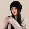 Women's New Style of Wool Hats In Autumn and Winter Big Head Circumference Loose Knitted Pile Hats Versatile Small Cold Hats Showing Off Their Faces