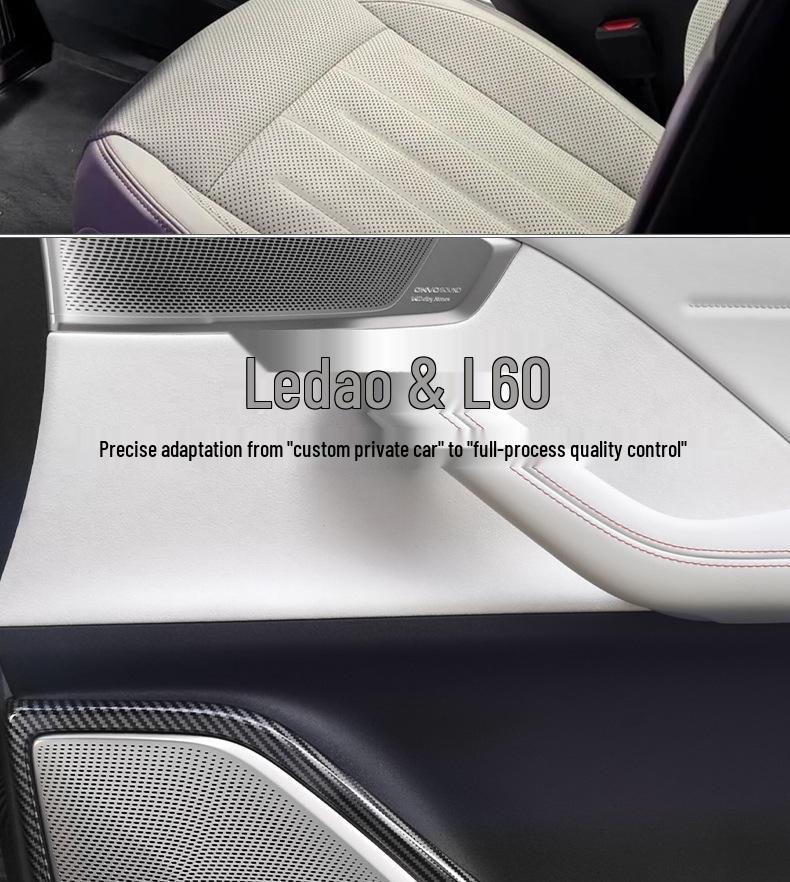 L60 Car Door Kick Mats with Carbon Fiber Texture - Interior Protective Sticker