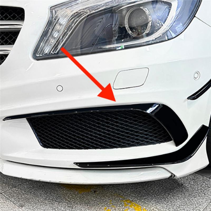Car Front Bumper Lip Splitter Spoiler Fog Lamp Spoiler Cover Trim For Mercedes-Benz A Class W176 AMG 2013-2015 B