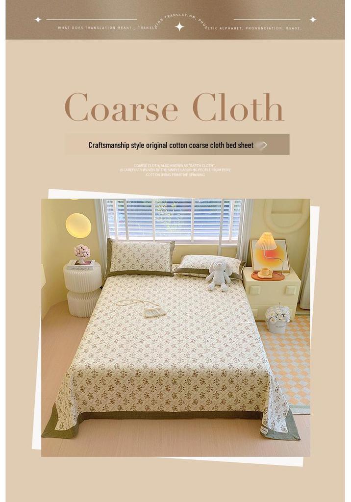 A-Class 100% Cotton Coarse Cloth Soft Bed Sheet for All Seasons