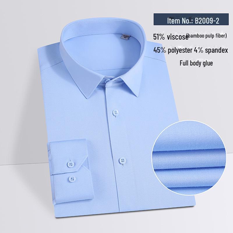 Men's Plus Size Long-Sleeve Bamboo Fiber Shirt - Breathable & Draped for Spring and Autumn