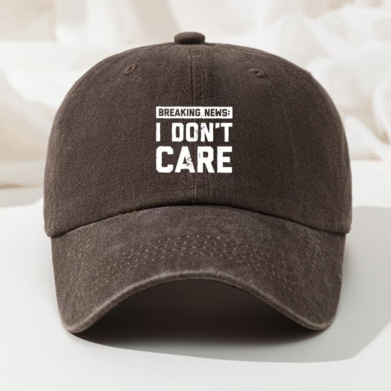 Baseball Cap Retro Washed Baseball Cap I DON'T CARE Casual Premium Dad Truck Cap Adjustable