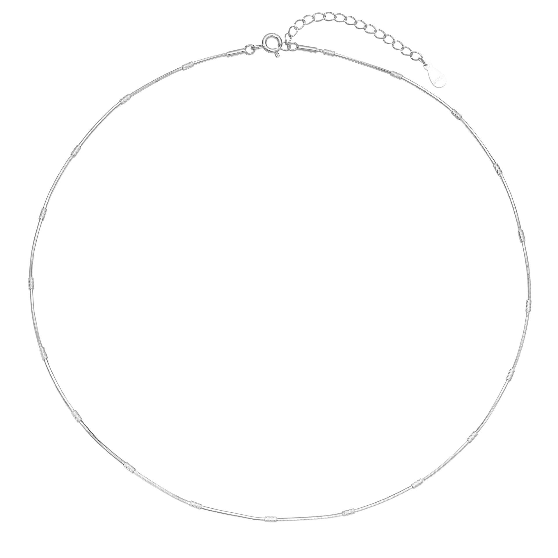 

925 Sterling Silver Carved Tube Chain - Simple & Stylish Clavicle Accessory, Single or Layered Wear. 925 Silver
