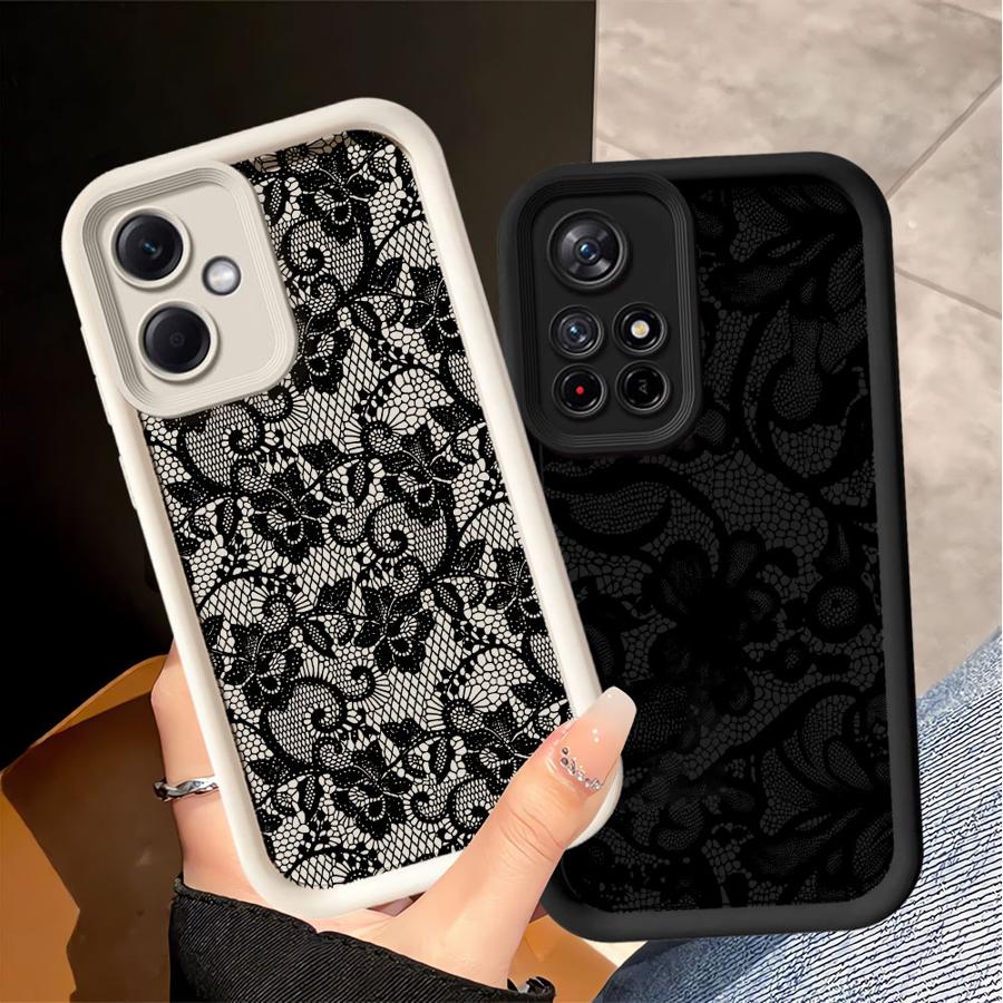 Soft Shell Phone Case for Xiaomi Redmi 13 A4 12 A3 A1 A2 Plus Lacey Pattern Fashion Funny